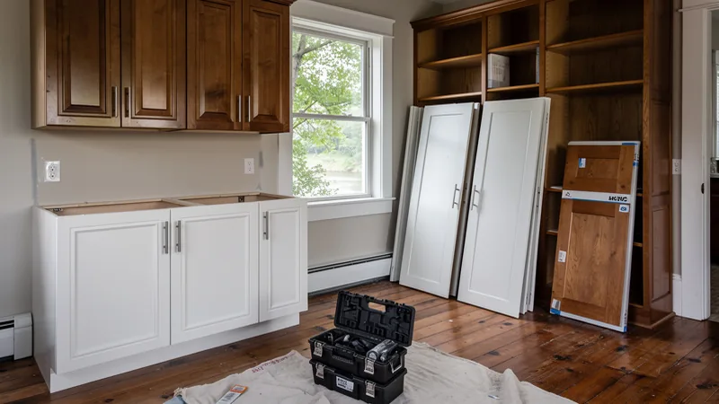 Kitchen cabinet refacing project in a home in Pekin, IL